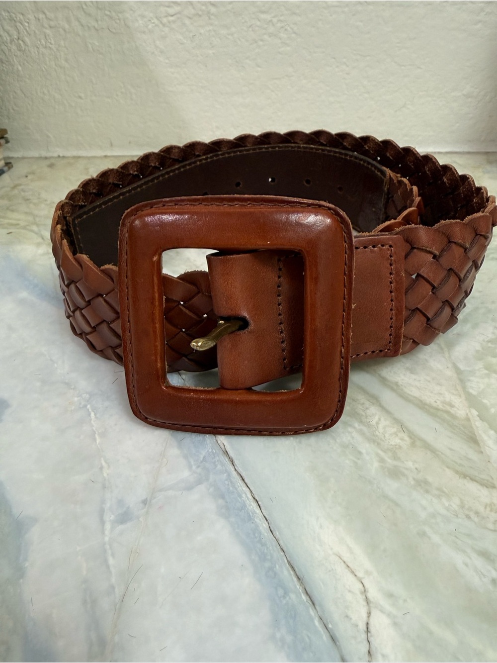 Banana Republic S Brown Genuine Leather Brown Braided Belt ~ Southwestern Rodeo